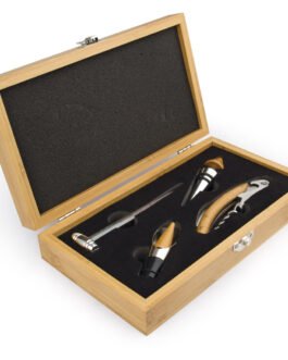 HO0084 Caja de Bambú 4 Accesorios